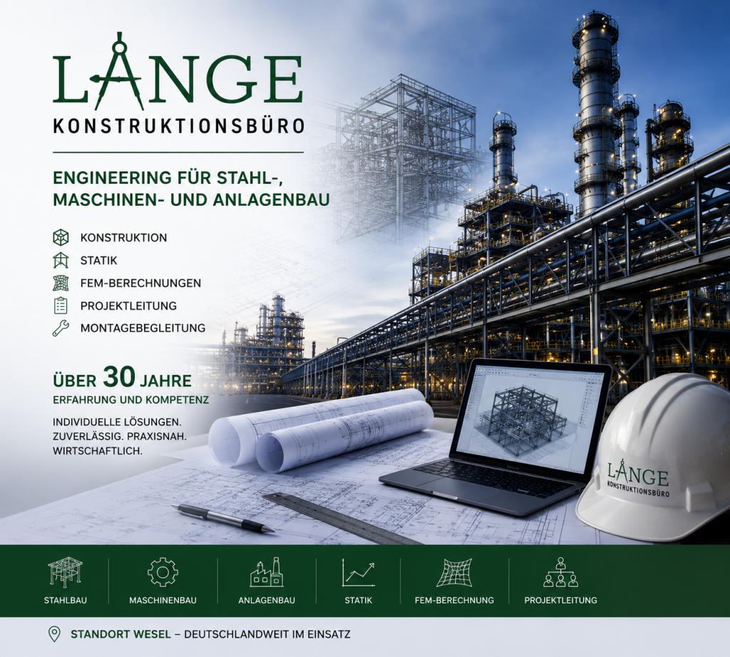 Engineering-Motiv des Konstruktionsbüro Lange: Konstruktion, Berechnung und Fertigung